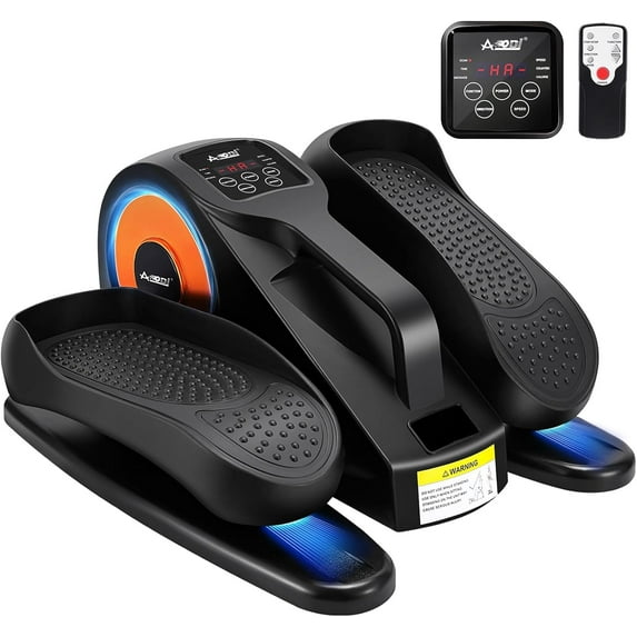 Under Desk Elliptical Machine, Electric Leg Exerciser for Seniors, Compact Seated Pedal Exerciser, Portable Elliptical Trainer with Remote Control and Non-Slip Pedals for Teens Adults