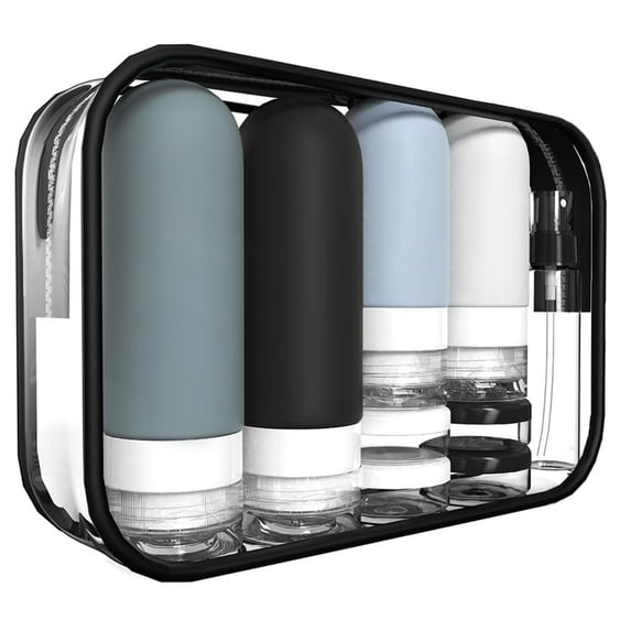 18pack Travel Bottles for Toiletries,TSA Approved Silicone Travel size Containers for Toiletries,Leak Proof Refillable Liqus Shampoo And Conditioner Travel Essentials toiletry Bottles