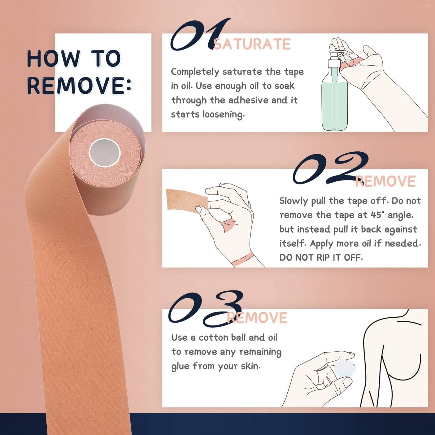 Boob Tape Replace Your Bra-Instant Tape Waterproof Sticky Boobytape Bob Tape for Large Lift Plus Size from A to G Cup 1 Lift Tape, 5 Pairs Satin Petals