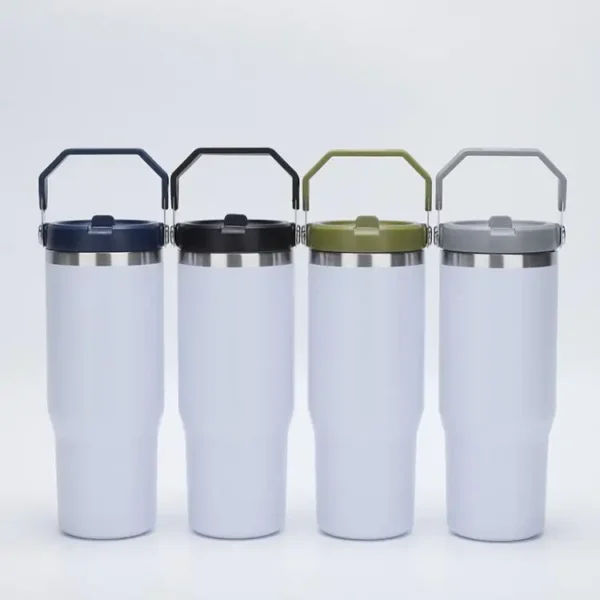 30oz Single-Use Car Cup with Handle Convenient Drink Cup - Image 3